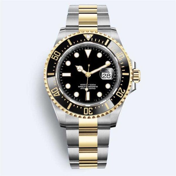 

mens watch 43mm d-blue ceramic bezel dweller sea 126603 126600 126660 sapphire cystal stainless steel with glide lock clasp automa226p, Slivery;brown