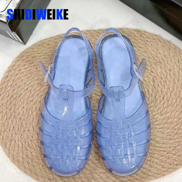 

2023 new fashion women's shoes ladies roma anti-slip sandals female flat heel jelly holiday beach shoe 0220, Black