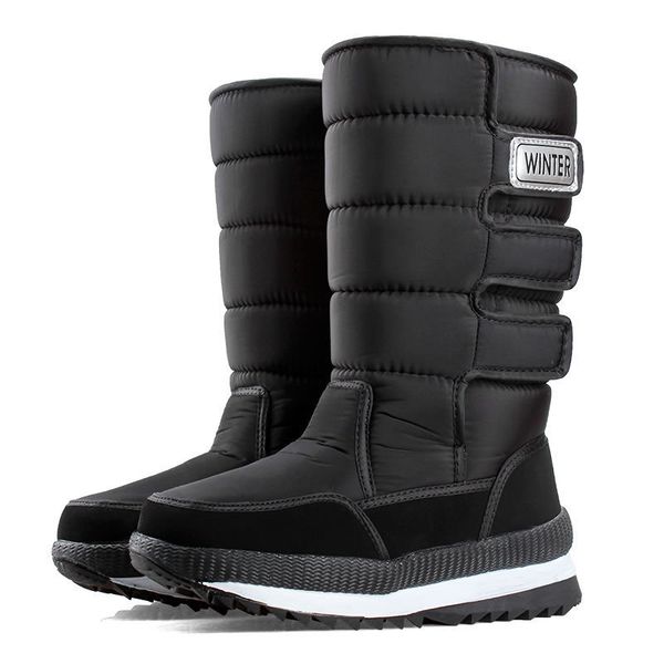 

dress shoes men's boots -40Â° warm mid-calf snow boots men winter shoes thicken plush comfort non-slip platform booties plus size man sh, Black