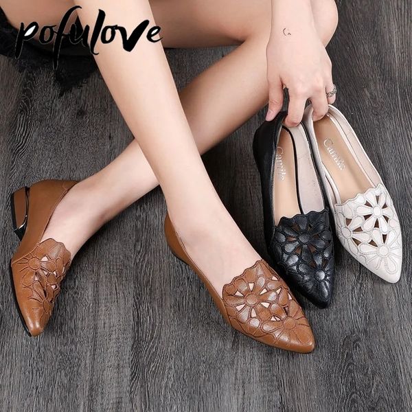 

dress shoes pofulove midheeled women wedding pu leather hollow out black square heel formal office lady spring autumn zapatos 230220