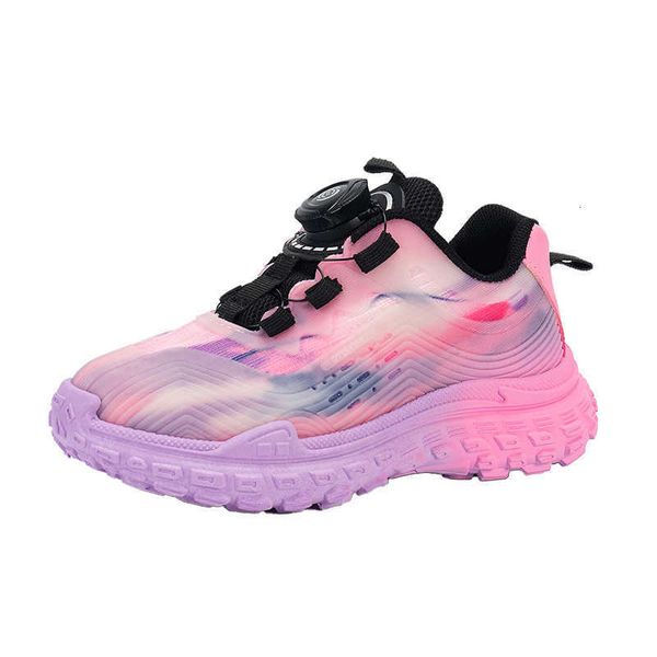 

strict selection of girls' shoes rotary button sports shoes new luminous chil1en's father shoes girls' winter plush two cotto, Black