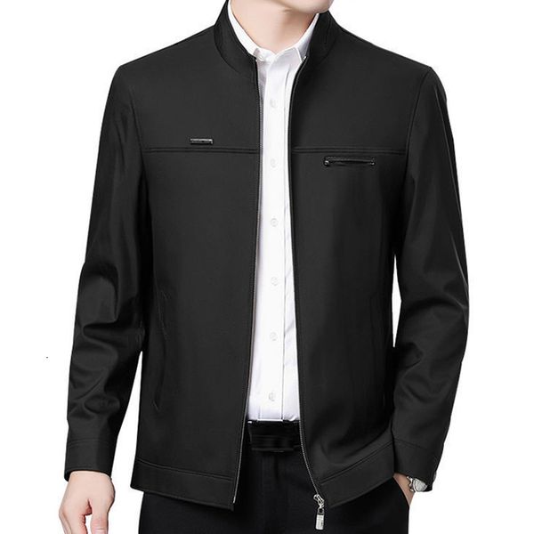 

men s jackets wordkind est solid business male slim fit outerwear zip up spring thin clothing 230220, Black;brown