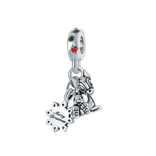 

fits pandora bracelets 20pcs lovely elk merry christmas gift silver charms fits pandora charms bracelet beads for jewelry making 925 sterlin, Black