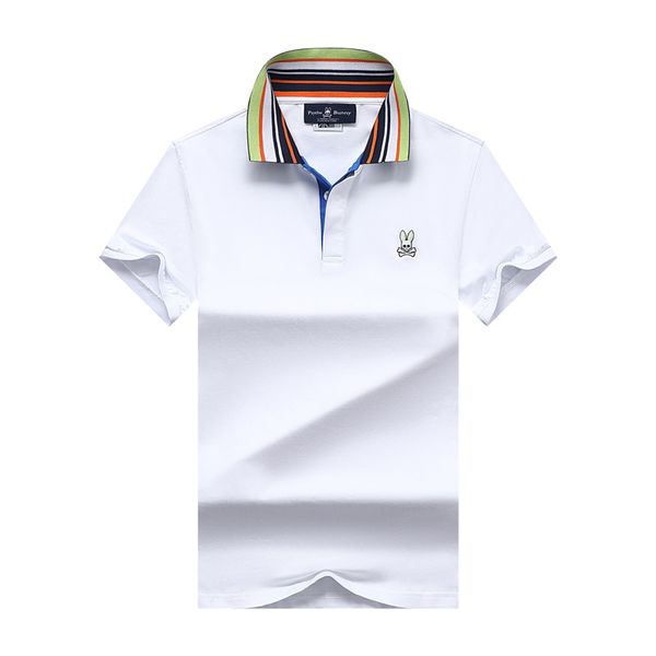 

23new mens stylist polo shirts luxury brand psycho bunny mens designer polo t shirt summer fashion breathable short-sleeved lapel casual top, White;black