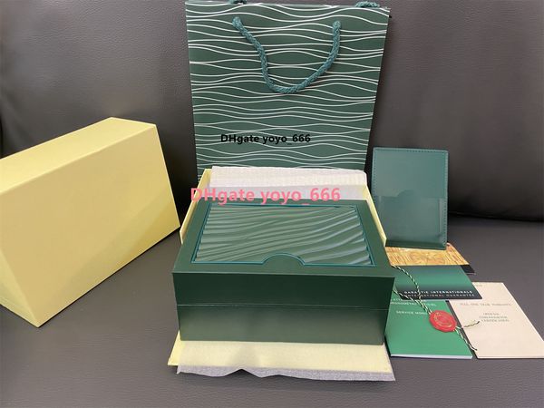 

5a original wooden watch boxes dark green watch accessories are applicable to 126660 126610 228239 228239 fashion gift box booklet card hand, Black;blue