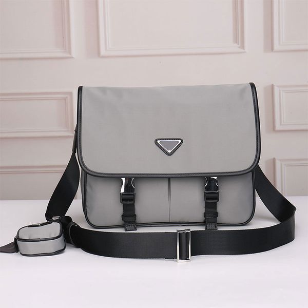 

nylon men messenger bags business package shoulder handbag purse clutch bags adjustable woven shoulder strap triangle wallet two side buckle