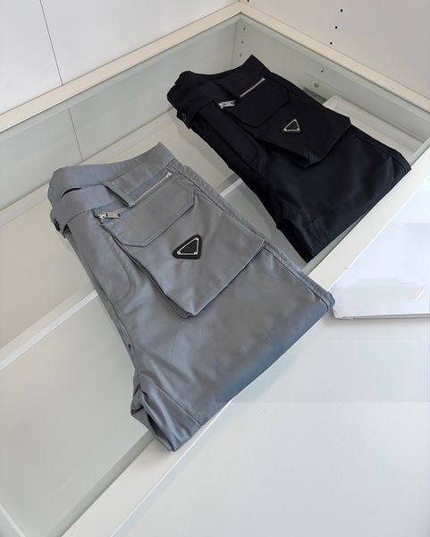 

2023 new men's front pocket casual pants luxury brand quality design comfortable straight leg casual pants, Black