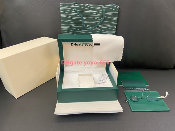 

fashion 5a original wooden watch boxes dark green watch accessories are applicable to 126660 126610 228239 228239 gift box booklet card hand, Black;blue