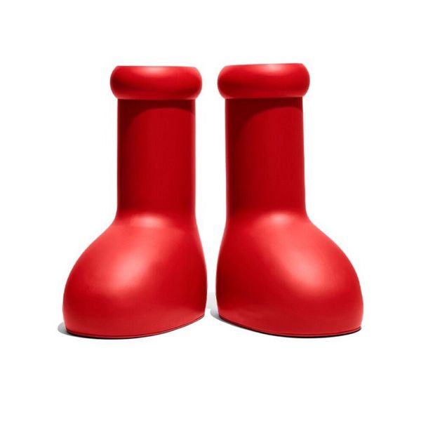 

2023 mschf men women rain boots designers big red boot thick bottom non-slip booties rubber platform bootie fashion astro boy size 35-46 om6, Black