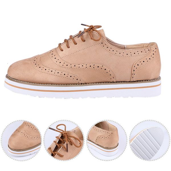 

dress shoes oxford for woman casual flat lace up brogue shoe womens fashion vintage platform female zapatos de mujer 230220, Black