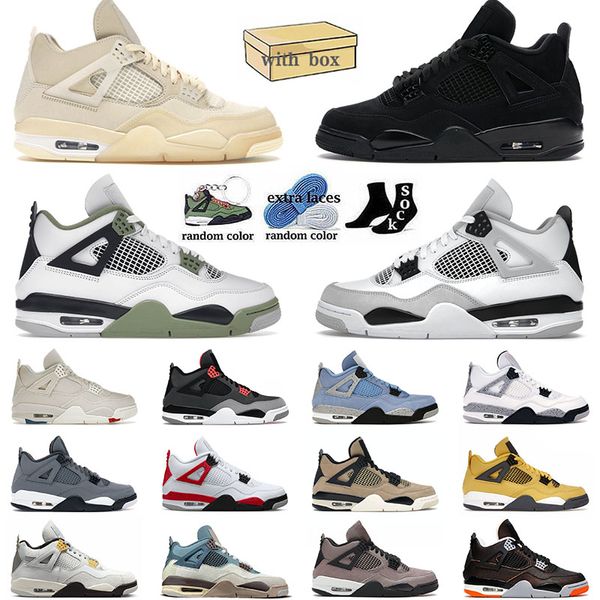 

jumpman 4 4s iv men basketball shoes sail black cat military black seafoam violet ore taupe haze cool grey mens women outdoor sneakers