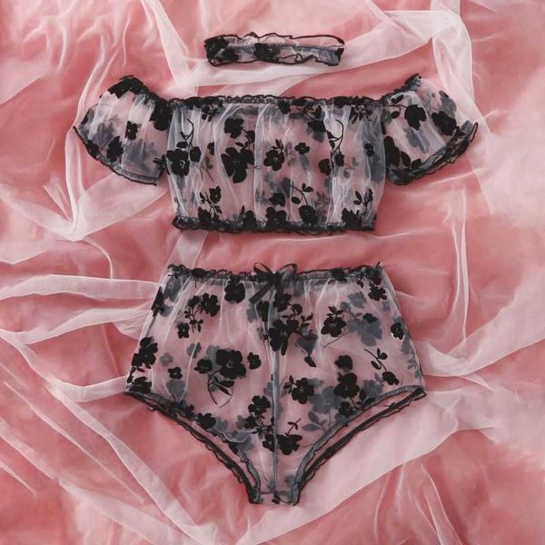 

bras sets lingerie section flower border bra pants in women's dress set transportation erotic mesh dress in women's dress section, Red;black
