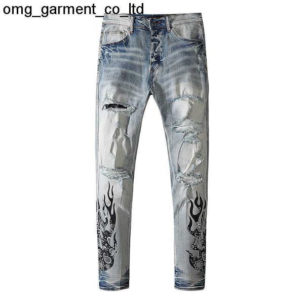 

size men's amirly elastic large men's fashion brand youth designer jeans pants fashion men, Blue