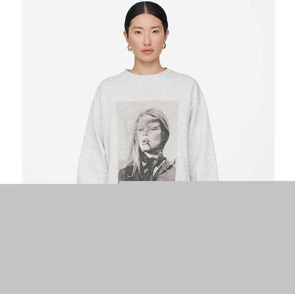 

anine bing women designer sweatshirt fashion print inside fleece round neck sweater warm long sleeve pullover hoodie6 hgj, Black