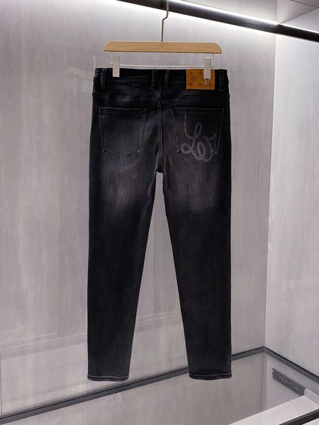 

2023 luxury mens distressed ripped skinny designer black jeans ~ us size 29-38 jeans ~ slim motorcycle moto biker causal denim pants hip hop, Blue