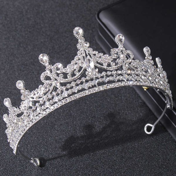 

tiaras 2022 rose gold silver color baroque black vintage red green crystal half crowns princess queen tiara diadem wedding hair jewelry z022, White;golden