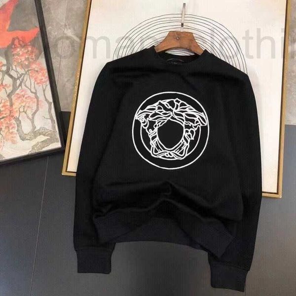 

designer men's hoodies sweatshirts autumn winter thin style plush slim round collar tide long sleeve pyb5, Black