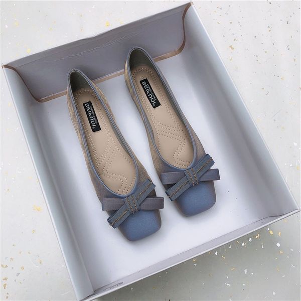 

dress shoes large size women's shoes spring and autumn fashion square toe bow flat shoes comfortable shallow casual shoes 33-45 230221, Black