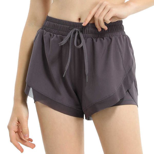 

desginer alo yoga shorts shorts loose strap quick dry running fitness pants women's anti light high waist dance pants, White;black