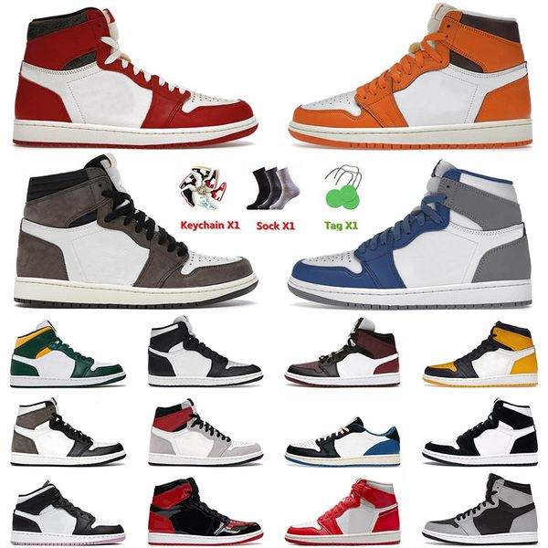 

og 1 men basketball shoes jumpman lost and found starfish true blue fragment mens women 1s university blue trainers sneakers 36-46