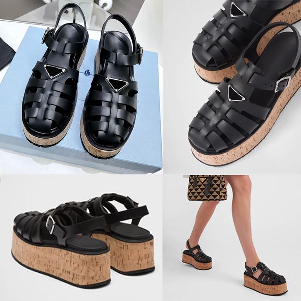 

rubber platform sandals these wedgies with a cork platform have a chunky yet lightweight design vintage beach sandals look fresh and interes, Black