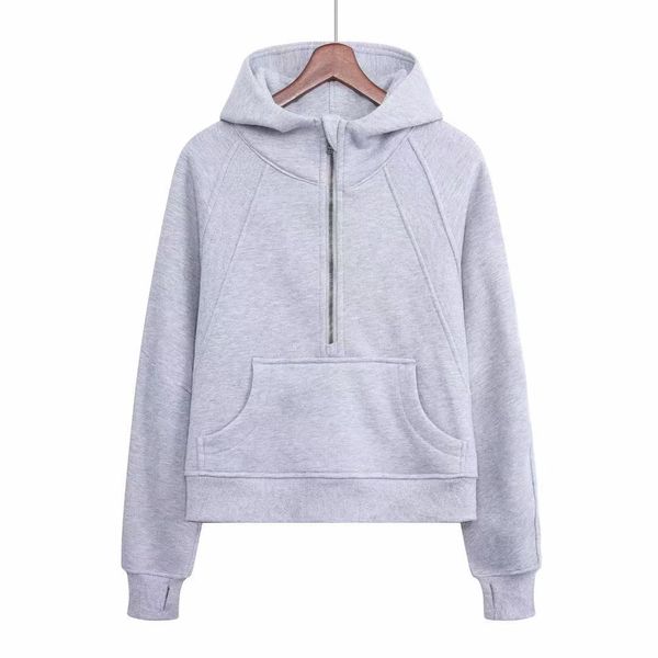 

women's hoodies sweatshirts women sport jacket hoodies and sweatshirts half zipper yoga coat dry fitness outfits running thumb hole, Black