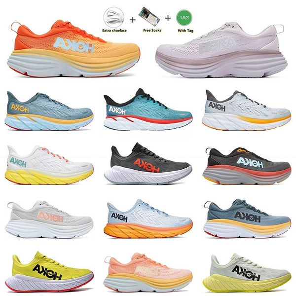 

fashion 2023 sports hoka bondi 8 carbon x2 anthracite castler lunar rock black white hokas clfton mens women designer trainers sneak aew