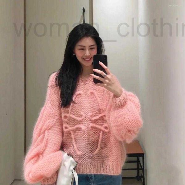 

designer women's sweaters korean fashion lantern sleeve soft mohair o neck sweater women autumn and spring pullover long knit sxrk, White