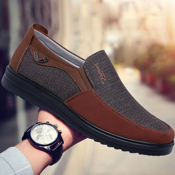 

dress shoes canvas shoes men summer classic loafers men casual shoes breathable walking flat men shoes sneakers plus size 230221, Black
