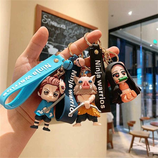 

toys anime demon slayer keychain anime figure cute pendant kamado tanjirou nezuko agatsuma zenitsu key chains figure toys gift