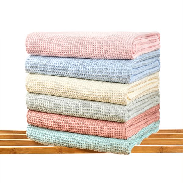 

newborn waffle knitted blanket baby wrap muslin swaddle blankets soft breathable children quilt baby accessories born stuff