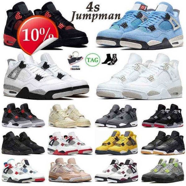 

2023 ogog 4 4s basketball shoes men women jumpman jordam 4 red thunder infrared black cat bred university blue shimmer royalty mens trainers