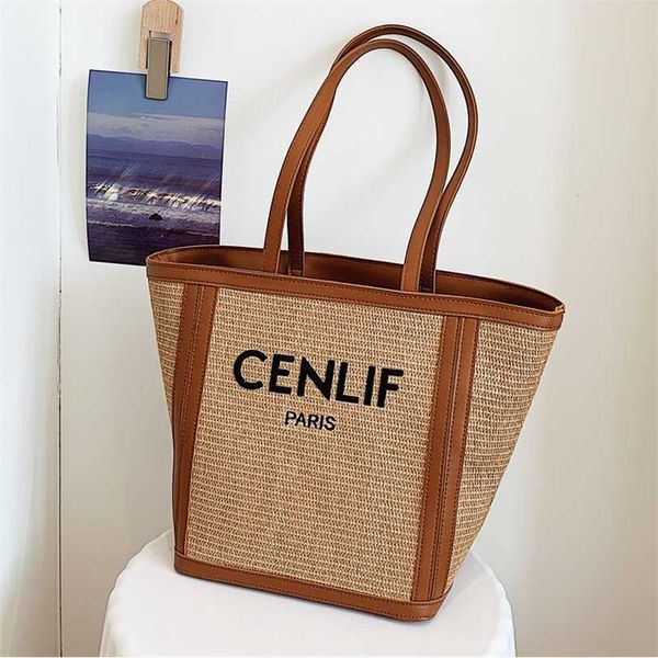 

20% off handbag 2023 fashionable new sense capacity fashion commuting shoulder bag straw tote bag