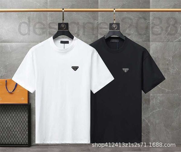 

men's t-shirts designer triangle iron label short sleeve men's simple book pr pull round neck trend 2023 t-shirt 7ljs, White;black