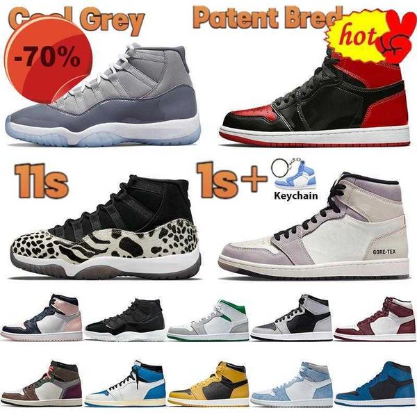 

boots bred 1 patent 1s high basketball shoes 11s men sneakers cool grey dark mocha light smoke grey hyper royal black white low sports train