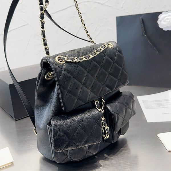 

caviar classic large capacity women backpack bag leather quilted diamond lattice luxury designer shoulder bag crossbody multi purpose handba