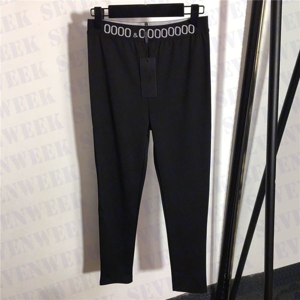 

letter webbing womens leggings yoga pants designer fashion elastic slim tights high grade lady trousers clothes, Black;white
