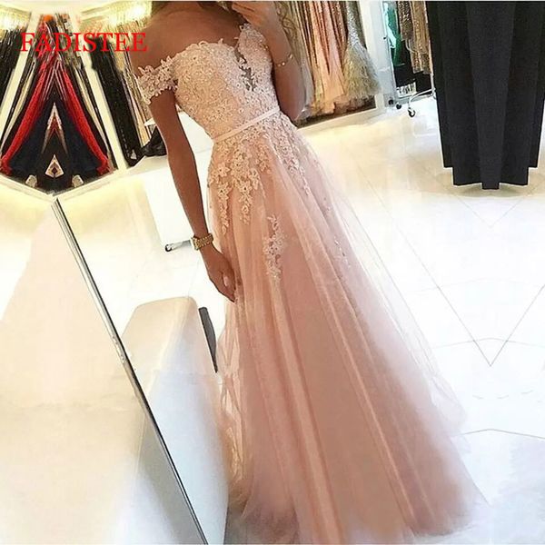 

party dresses lace off the shoulder pink vestidos de fiesta noche prom evening robe soiree gown frock long 230221, White;black