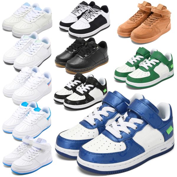 

2023 kids shoes forse 1 toddlers af1 boys girls sneakers outdoor trainers shadow designer athletic fashion pale ivory washed coral sapphire, Black