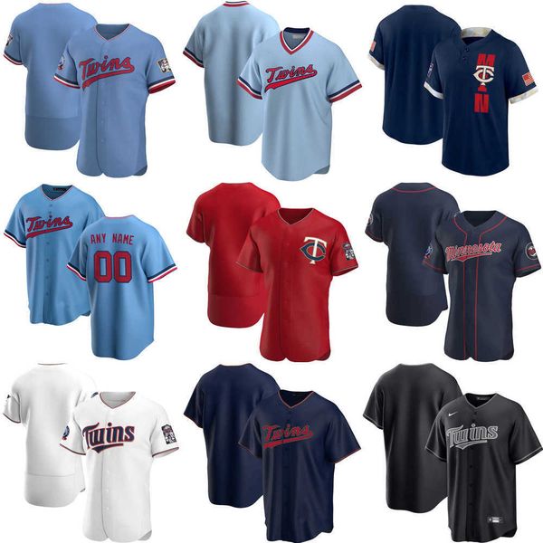 

2023 custom jersey mens women youth minnesota''twins''59 jhoan duran 8 mitch garver 1 nick gordon 33 j.a. happ baseball, Blue;black