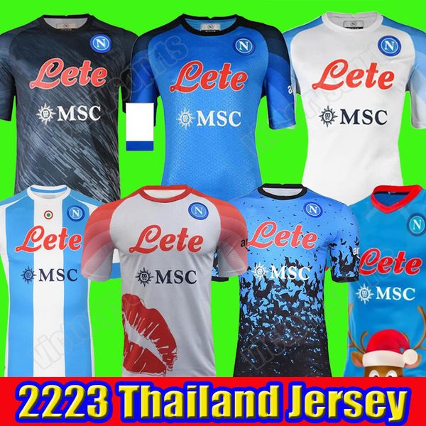 

maradona 22 23 napoli soccer jerseys naples football shirt christmas 2022 2023 zielinski koulibaly camiseta de futbol insigne maillot foot, Black;yellow