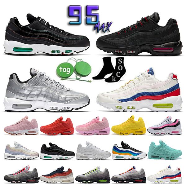 

2023 max 95 mens casual shoes classic og air 95s triple black white navy blue neon soft sole solar red smoke grey sneakers 20thgrape designe