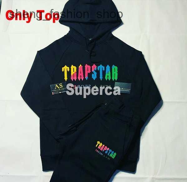 

1 to 1 quality trapstar fleece man designers clothes men designer hoodies pullover t shirts mens jacket winter coats sweatshirt hoodie hoode, Black