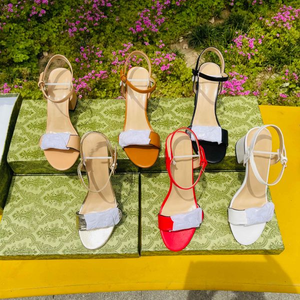 

new leather mid-heel high heels women sandals slippers designer fashion flat shoes ankle buckle rubber sole mulles summer beach party weddin, Black