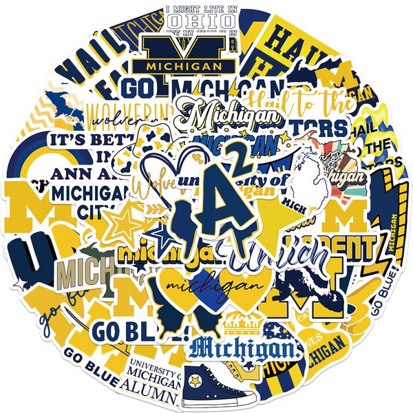 

50pcs-pack michigan stickers wholesale vinyl sticker waterproof lap car scrapbooking guitar box skateboard jdm luggage decal