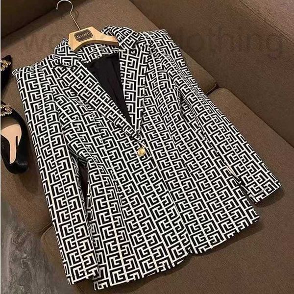 

designer womens suits blazers tide brand high-quality retro fashion gray series suit jacket lion double-breasted slim plus size women's, White;black