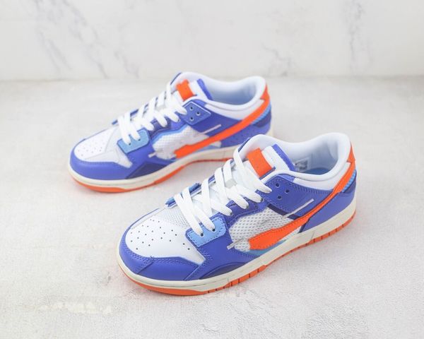 

dnks shoes skateboard men women duks low scrap gets a broncos-like colorway white blue orange outdoor running with boxes