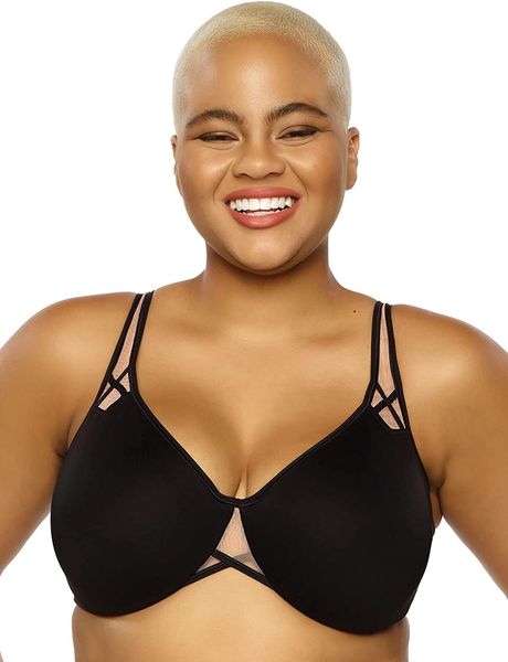 

felina paramour amaranth cushioned comfort unlined minimizer bra, Red;black