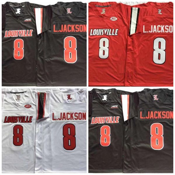 

mens college football ville cardinal #8 lamar jackson jerseys red black university l.jackson ed