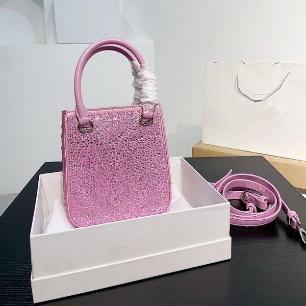 

fashion women's bag with diamond crossbody bag mini crystal design handbag with box
